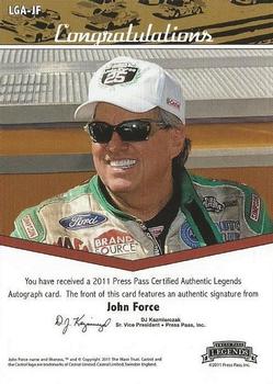 2011 Press Pass Legends - Autographs Gold #LGA-JF John Force Back