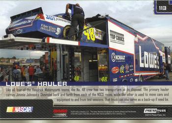 2011 Press Pass - Blue #113 Jimmie Johnson's Rig Back