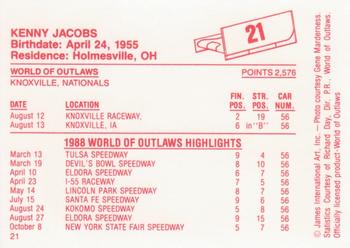 1988 World of Outlaws #21 Kenny Jacobs Back