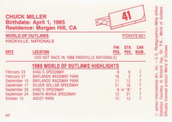 1988 World of Outlaws #41 Chuck Miller Back