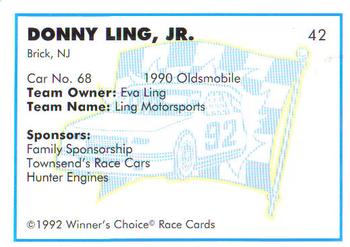 1992 Winner's Choice Busch #42 Donny Ling Jr.'s Car Back