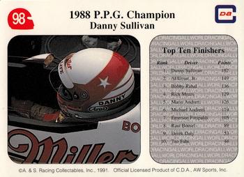1991 All World #98 1988 P.P.G. Champion Danny Sullivan Back