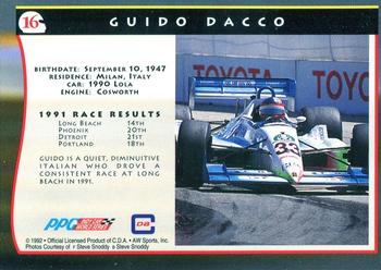 1992 All World Indy #16 Guido Dacco Back