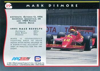 1992 All World Indy #19 Mark Dismore Back