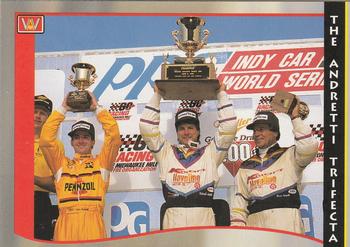 1992 All World Indy #50 Andretti Trifecta Front