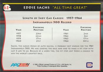 1992 All World Indy #61 Eddie Sachs Back