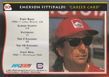 1992 All World Indy #80 Emerson Fittipaldi Back
