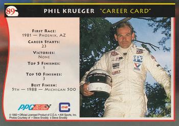 1992 All World Indy #89 Phil Krueger Back
