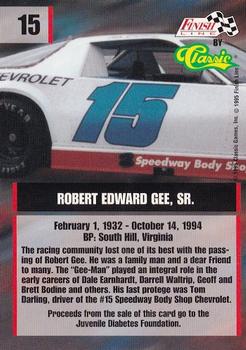 1995 Finish Line #15 Robert Gee Back