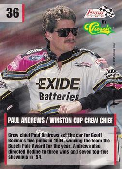 1995 Finish Line #36 Paul Andrews Back