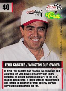1995 Finish Line #40 Felix Sabates Back