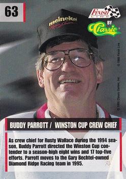 1995 Finish Line #63 Buddy Parrott Back