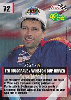 1995 Finish Line #72 Ted Musgrave Back