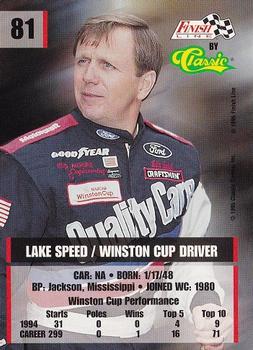 1995 Finish Line #81 Lake Speed Back