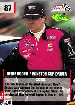 1995 Finish Line #87 Geoff Bodine Back