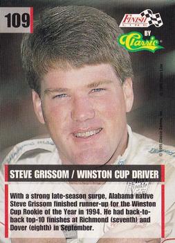 1995 Finish Line #109 Steve Grissom Back