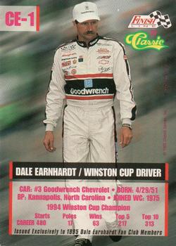 1995 Finish Line #CE-1 Dale Earnhardt Back