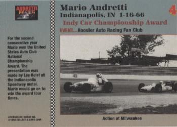 1992 Collect-a-Card Andretti Family Racing #4 1966 Indianapolis Back