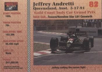 1992 Collect-a-Card Andretti Family Racing #82 1991 Queensland Back