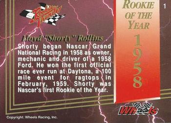 1993 Wheels Rookie Thunder - Platinum #1 Shorty Rollins Back