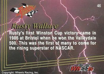 1993 Wheels Rookie Thunder - Platinum #46 Rusty Wallace Back