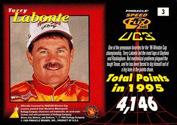 1996 Pinnacle Speedflix #3 Terry Labonte Back