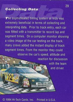 1994 Hi-Tech Brickyard 400 #29 Collecting Data Back