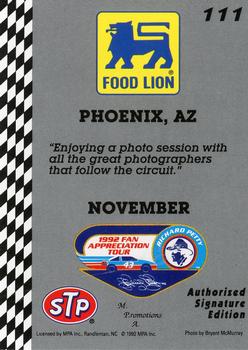 1992 Food Lion Richard Petty #111 Richard Petty Back