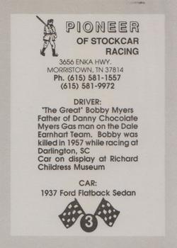 1991 Pioneer of Stockcar Racing #3 1937 Ford Flatback Sedan Back