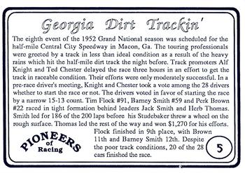 1991 Galfield Press Pioneers of Racing #5 Tim Flock / Barney Smith Back