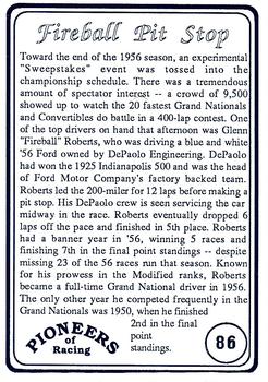 1991 Galfield Press Pioneers of Racing #86 Fireball Roberts Back