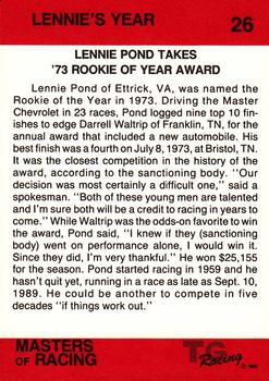 1989-90 TG Racing Masters of Racing #26 Lennie Pond  Back