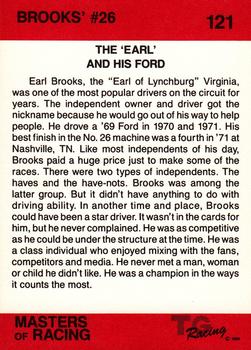 1989-90 TG Racing Masters of Racing #121 Earl Brooks Back