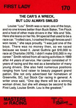 1989-90 TG Racing Masters of Racing #170 Louise Smith Back