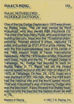 1991-92 TG Racing Masters of Racing Update #131 Bobby Isaac's Car Back