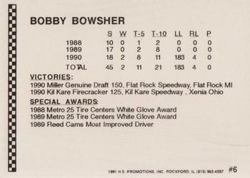 1991 Langenberg ARCA/Hot Stuff #6 Bobby Bowsher Back