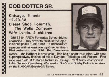 1991 Langenberg ARCA/Hot Stuff #8 Bob Dotter, Sr. Back