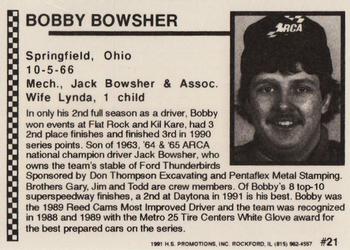 1991 Langenberg ARCA/Hot Stuff #21 Bobby Bowsher Back
