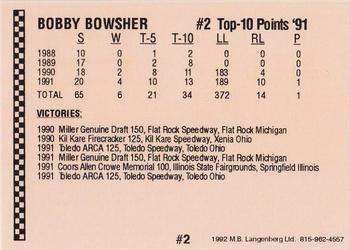 1992 Langenberg ARCA/Flash #2 Bobby Bowsher Back