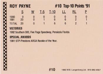 1992 Langenberg ARCA/Flash #10 Roy Payne Back
