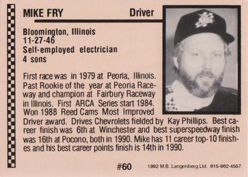 1992 Langenberg ARCA/Flash #60 Mike Fry Back