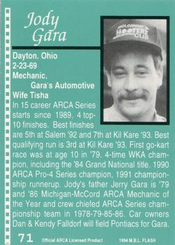 1994 Langenberg ARCA/Flash #71 Jody Gara Back