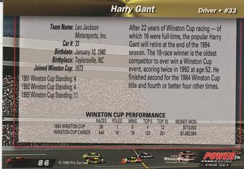 1994 Power #86 Harry Gant Back