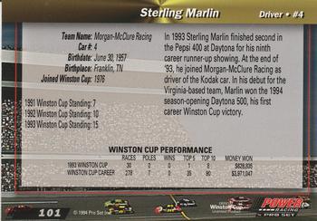 1994 Power #101 Sterling Marlin Back