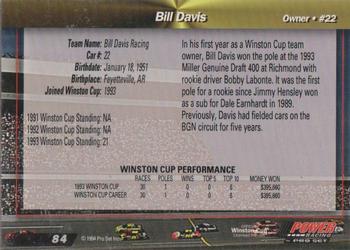 1994 Power - Gold Cup '94 #84 Bill Davis Back