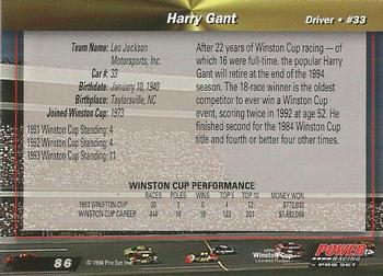 1994 Power - Gold Cup '94 #86 Harry Gant Back