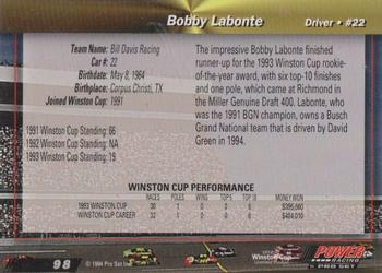 1994 Power - Gold Cup '94 #98 Bobby Labonte Back