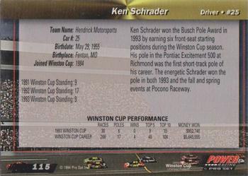 1994 Power - Gold Cup '94 #115 Ken Schrader Back
