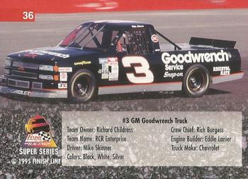1995 Finish Line Super Series #36 Mike Skinner's Truck Back