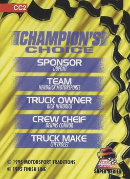 1995 Finish Line Super Series - Champion's Choice #CC2 Terry Labonte Back
